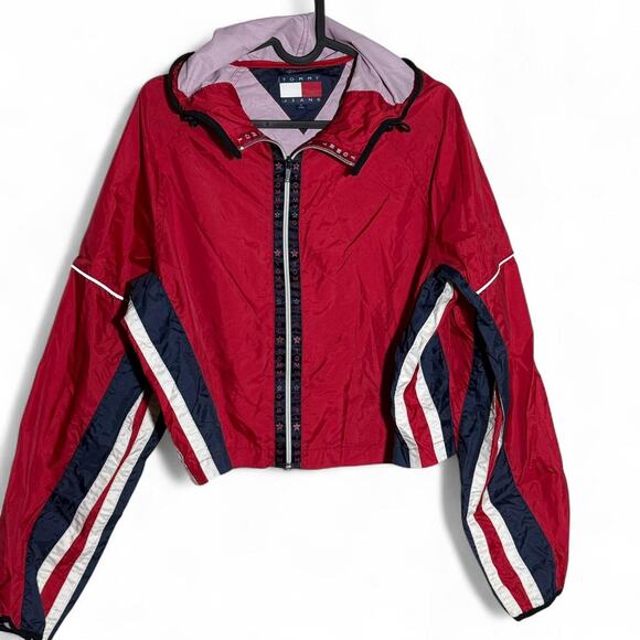 RARE Vintage Tommy Hilfiger Red Windbreaker – Women’s Size S/P - Picture 4 of 9